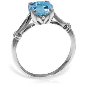 1.15 Carat 14K Solid White Gold Solitaire Ring Blue Topaz