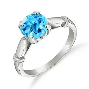 1.15 Carat 14K Solid White Gold Solitaire Ring Blue Topaz