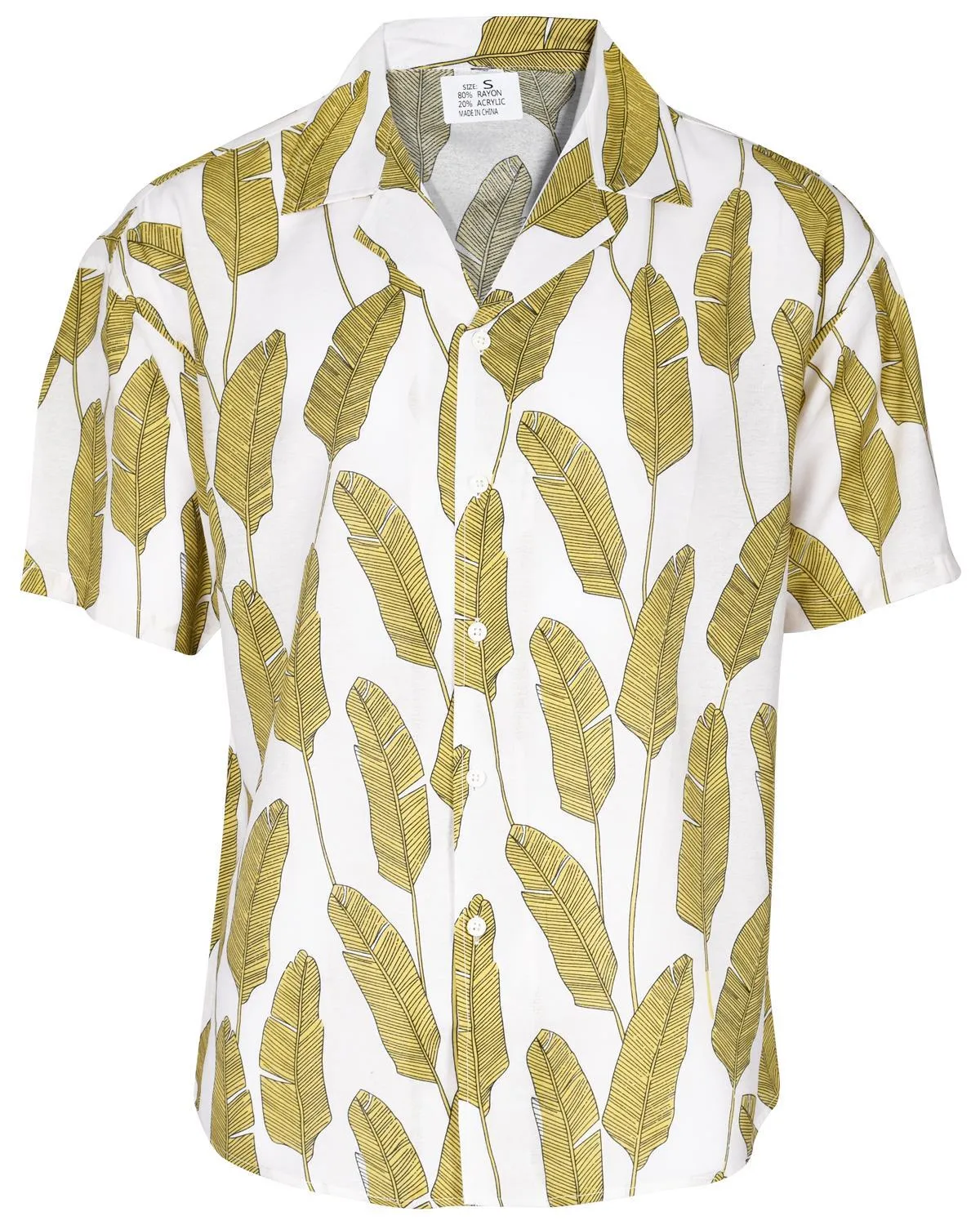 2 Pack Mens Yellow Hawaiian Shirts