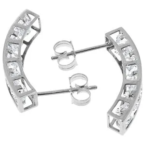 4.5 Carat 14K Solid White Gold Earrings Natural White Topaz