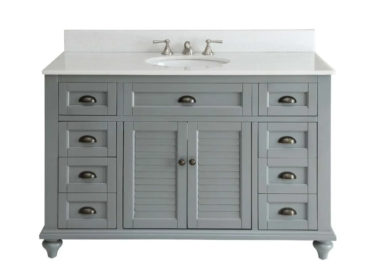 49" Benton Collection Cottage style Glennville Bathroom Sink Vanity GD28329CK (Grey)