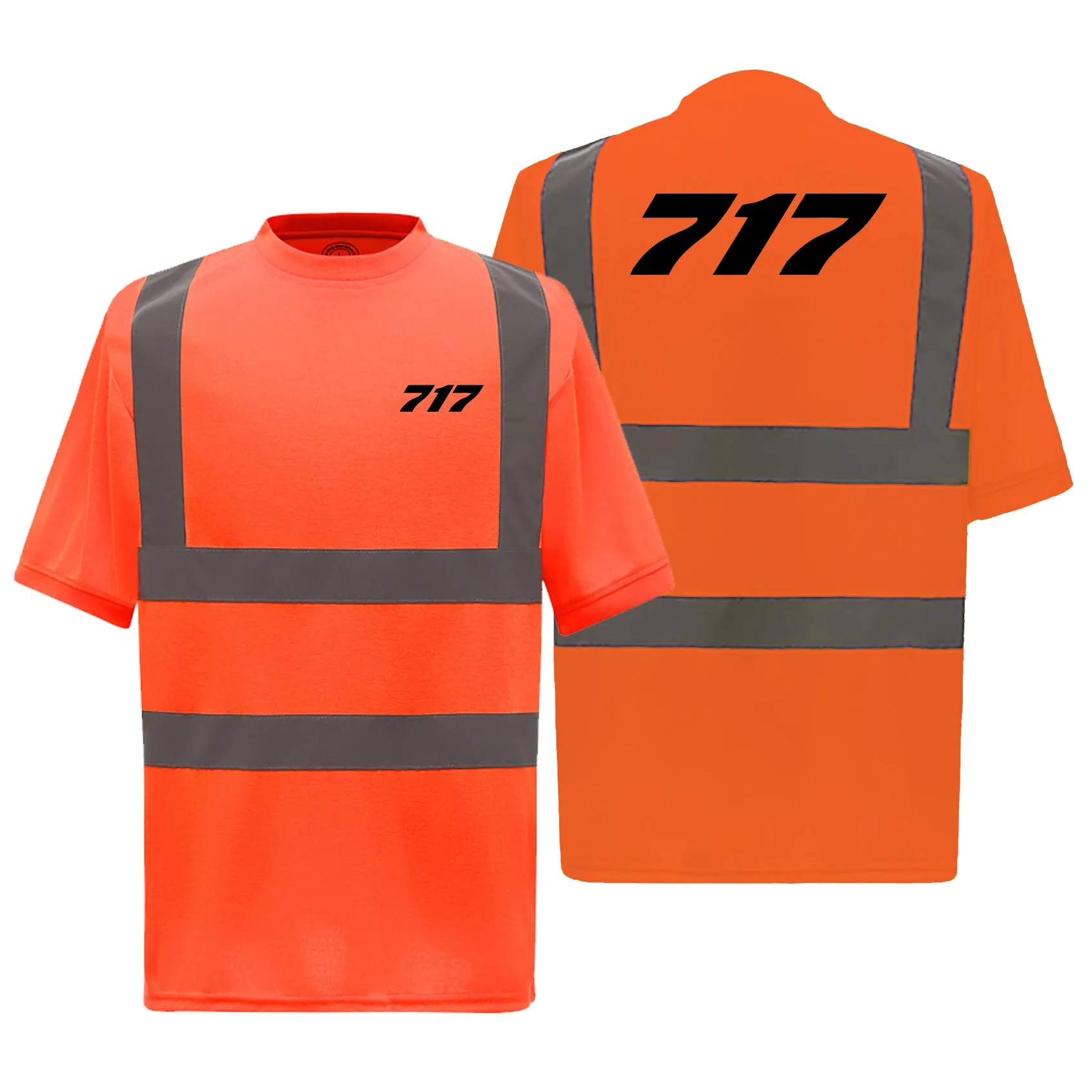 717 Flat Text Designed Reflective T-Shirts