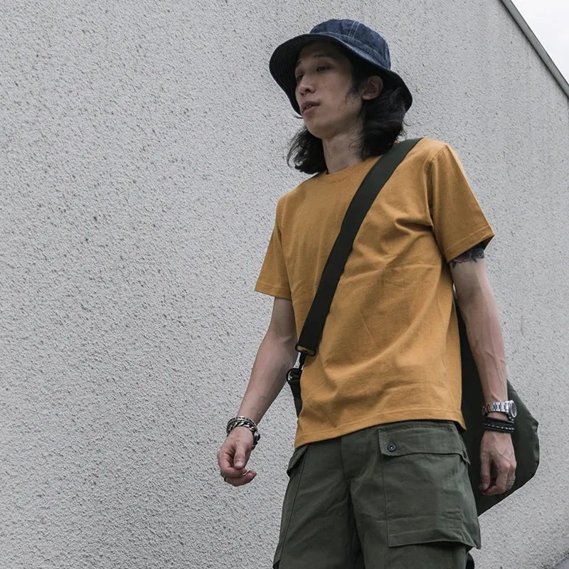 9oz Cotton Tubular T-shirts Mens Crew Neck Plain Tee Shirt