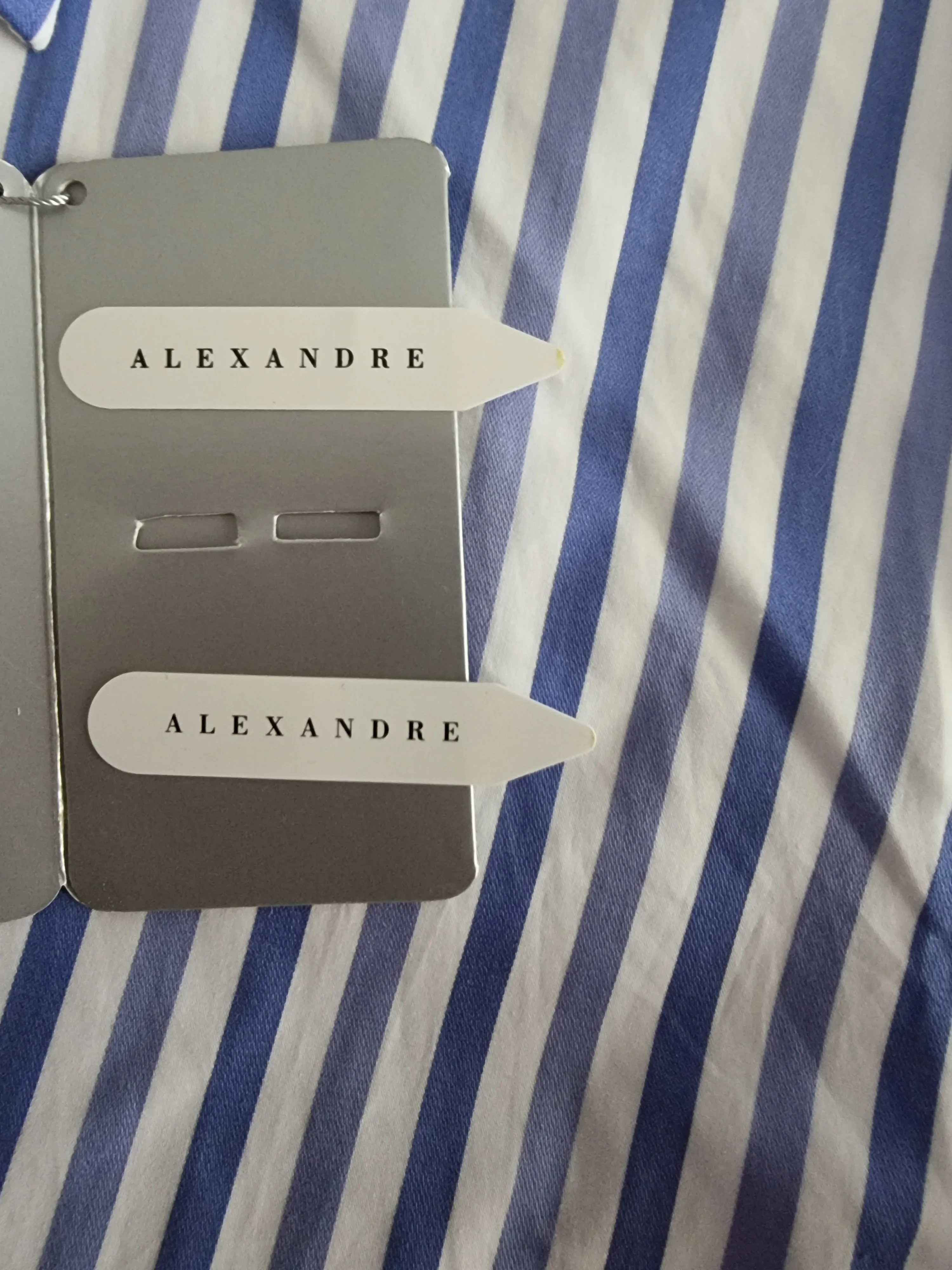 Alexandre Saville Row Men’s Blue & White Striped Shirt Size L