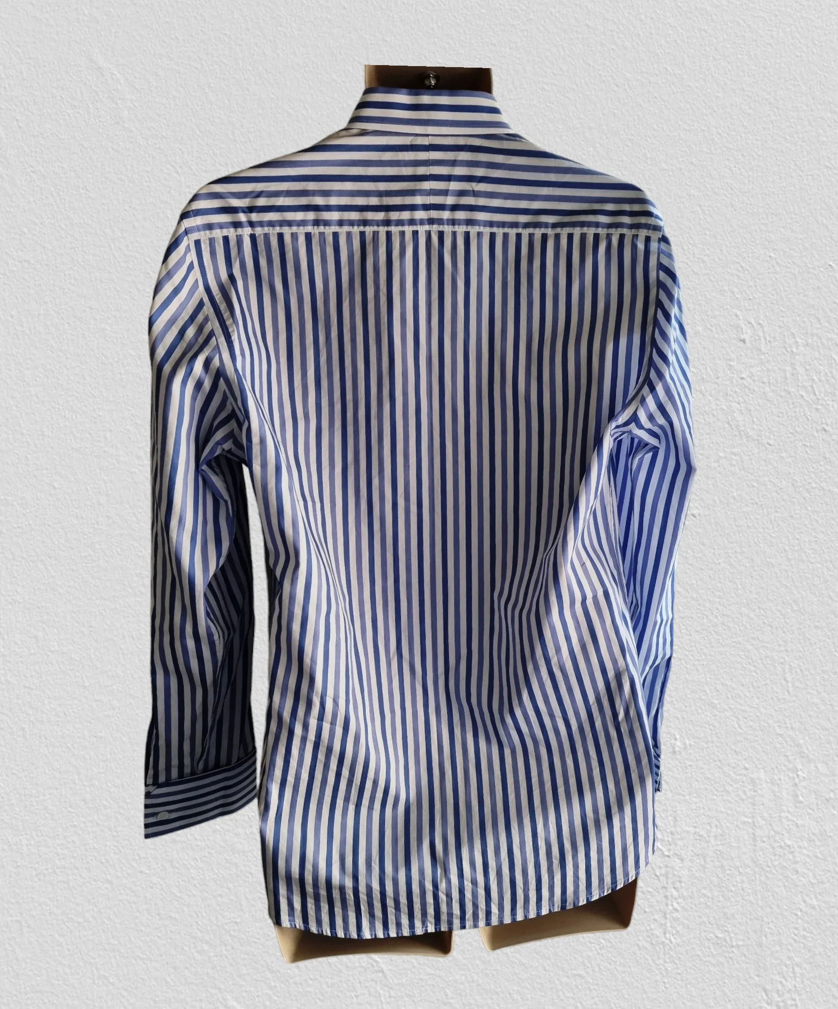Alexandre Saville Row Men’s Blue & White Striped Shirt Size L