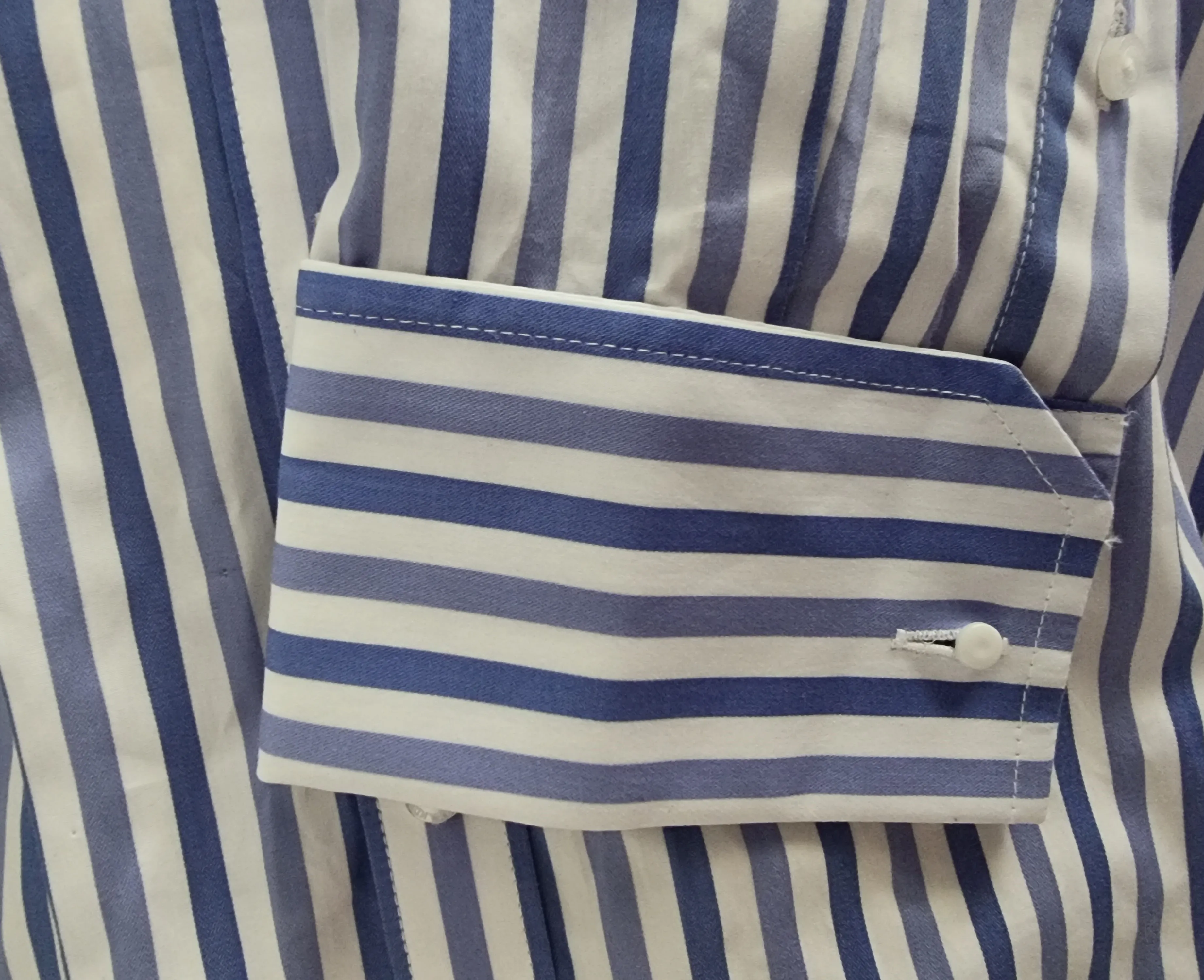 Alexandre Saville Row Men’s Blue & White Striped Shirt Size L