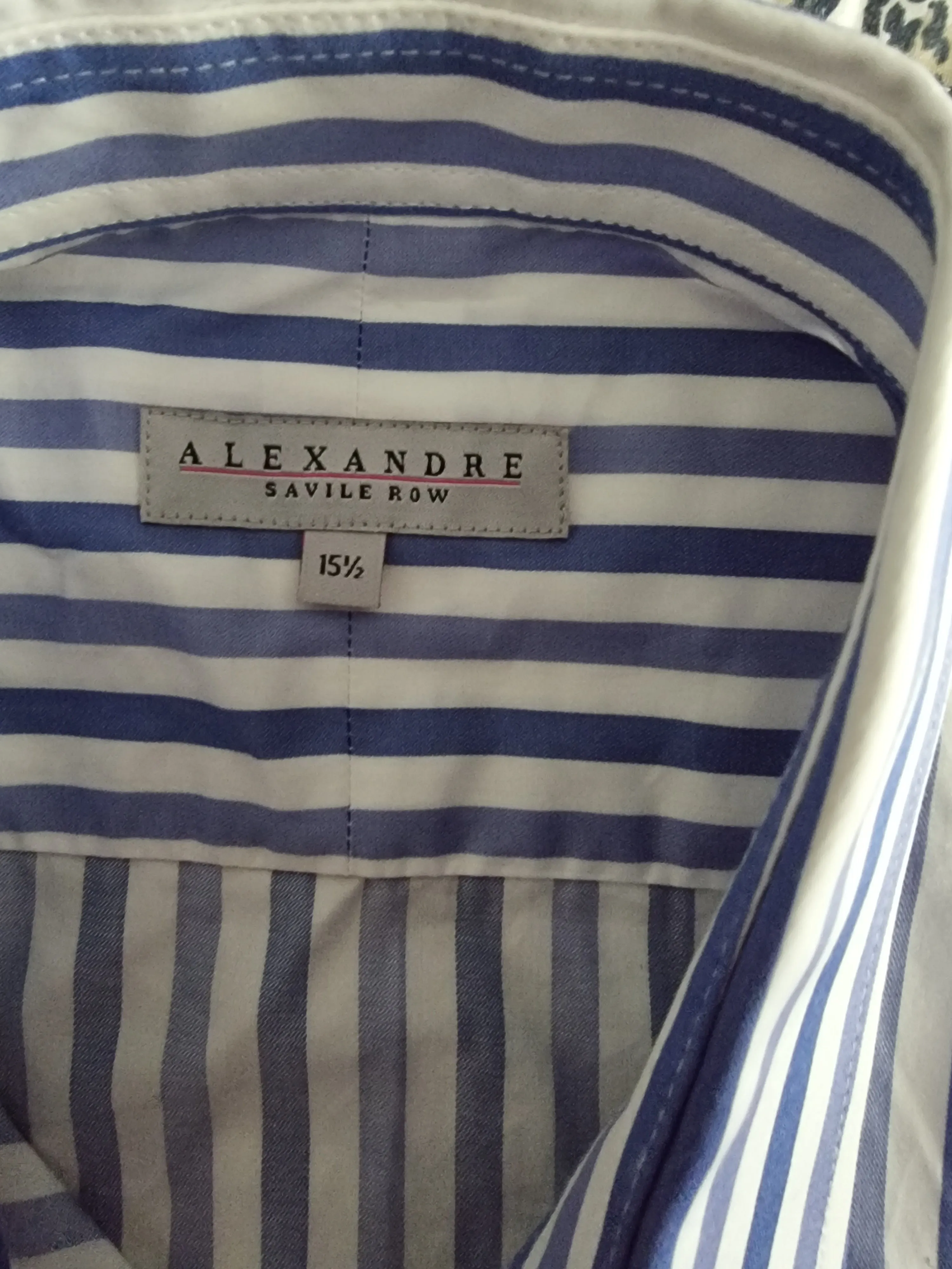 Alexandre Saville Row Men’s Blue & White Striped Shirt Size L