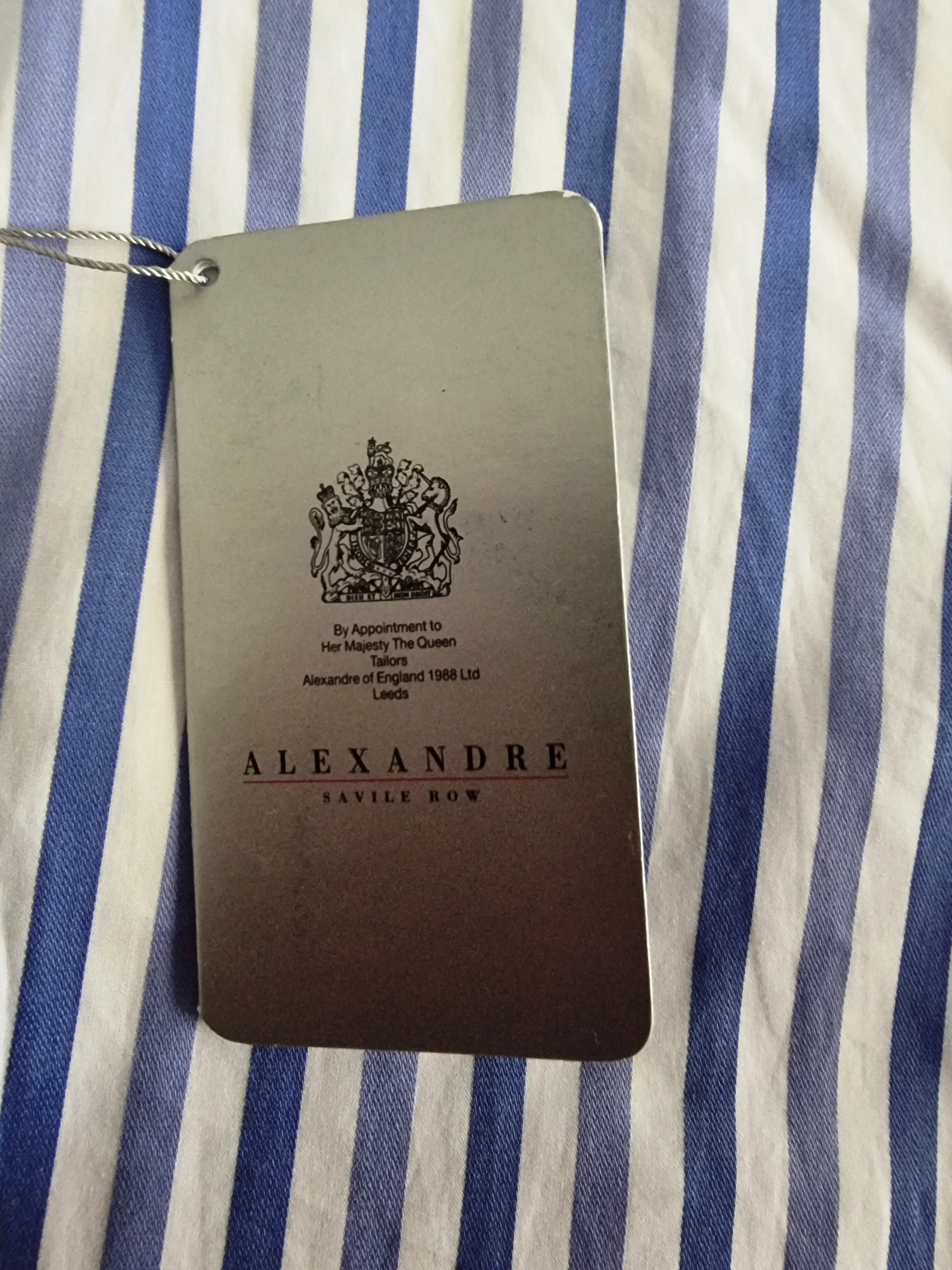 Alexandre Saville Row Men’s Blue & White Striped Shirt Size L