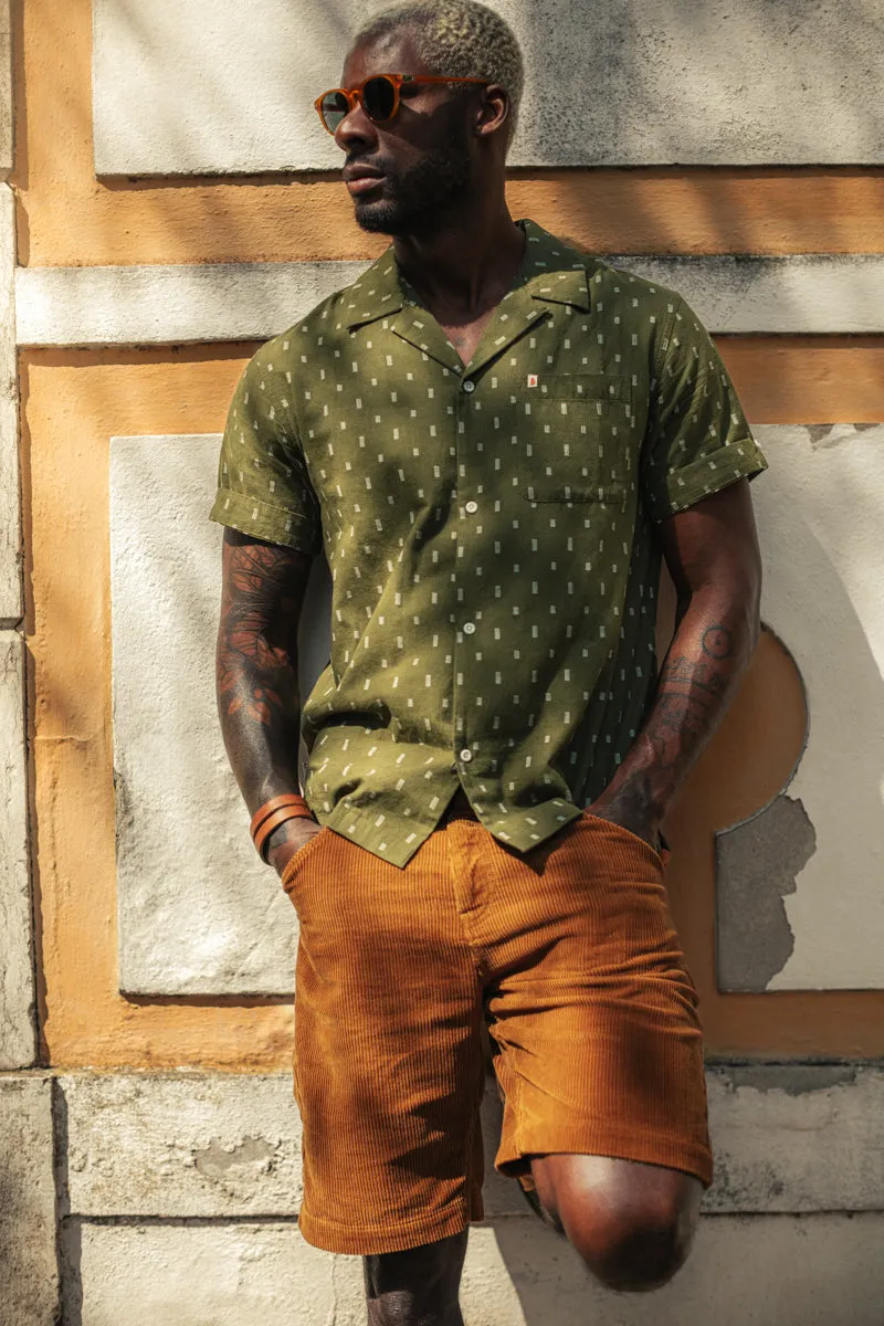 &SONS IKAT Club Shirt Army Green