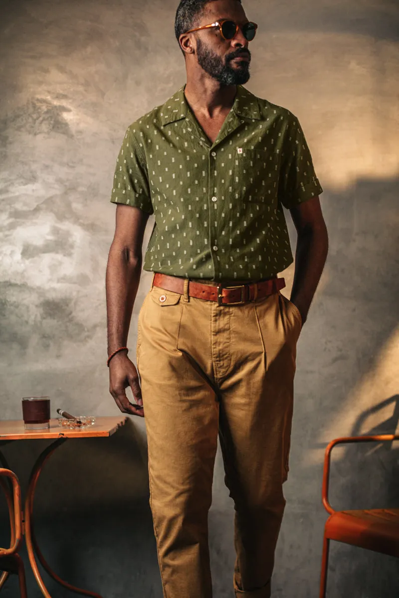 &SONS IKAT Club Shirt Army Green