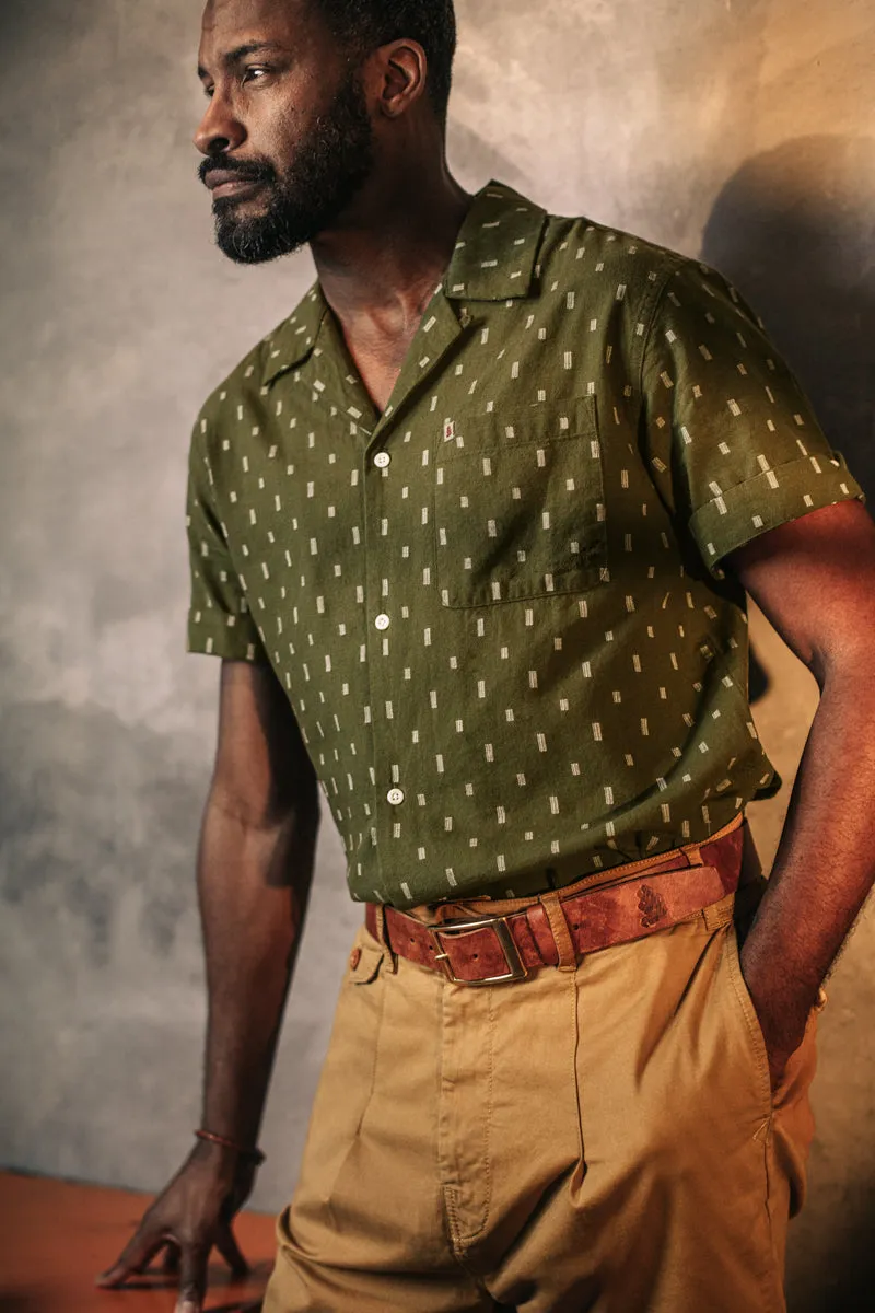 &SONS IKAT Club Shirt Army Green