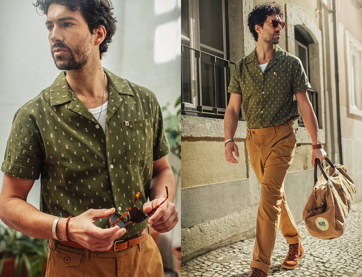 &SONS IKAT Club Shirt Army Green