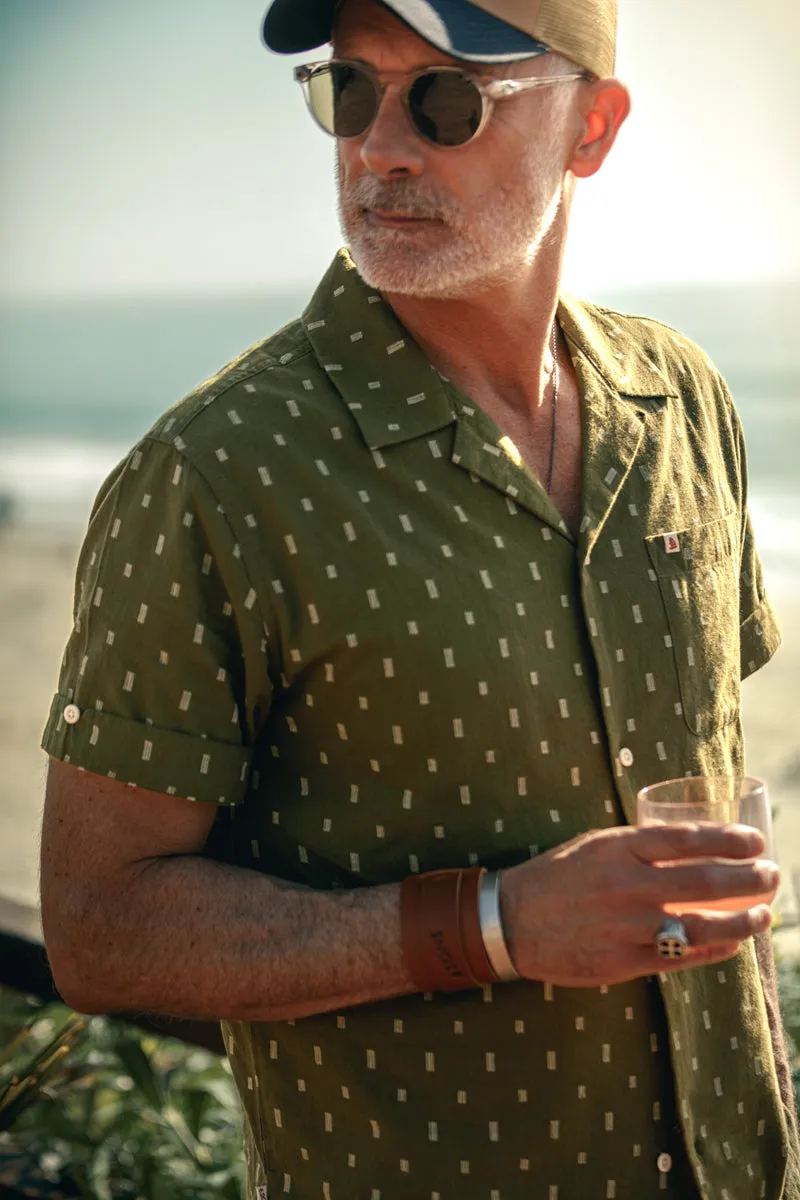 &SONS IKAT Club Shirt Army Green