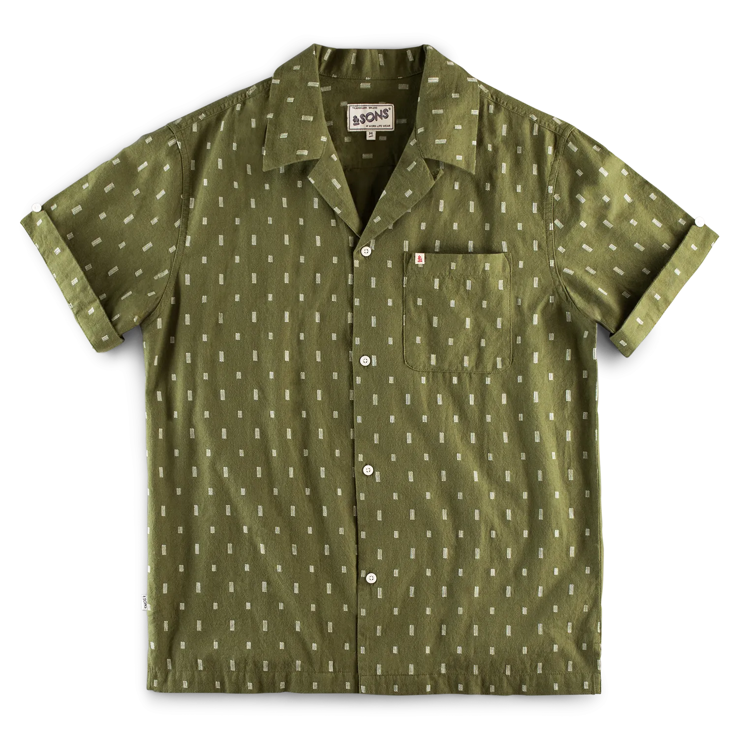 &SONS IKAT Club Shirt Army Green