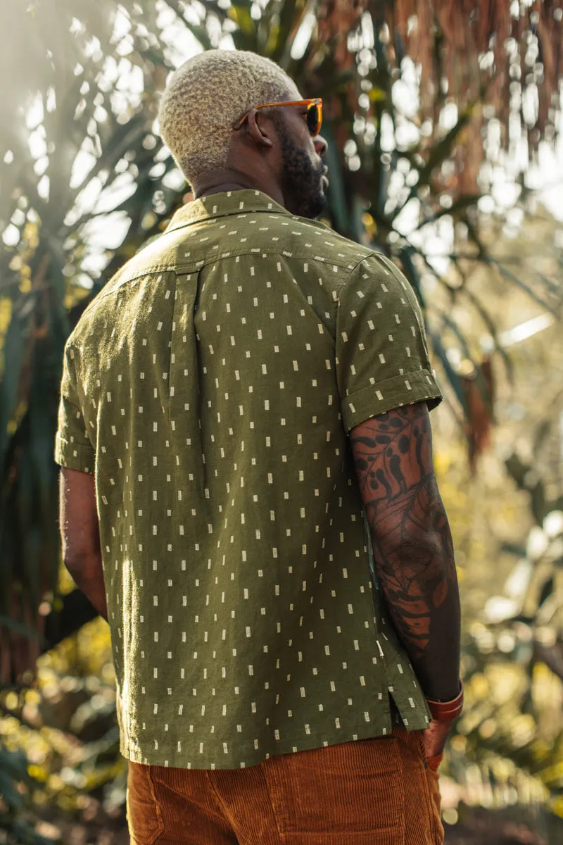 &SONS IKAT Club Shirt Army Green