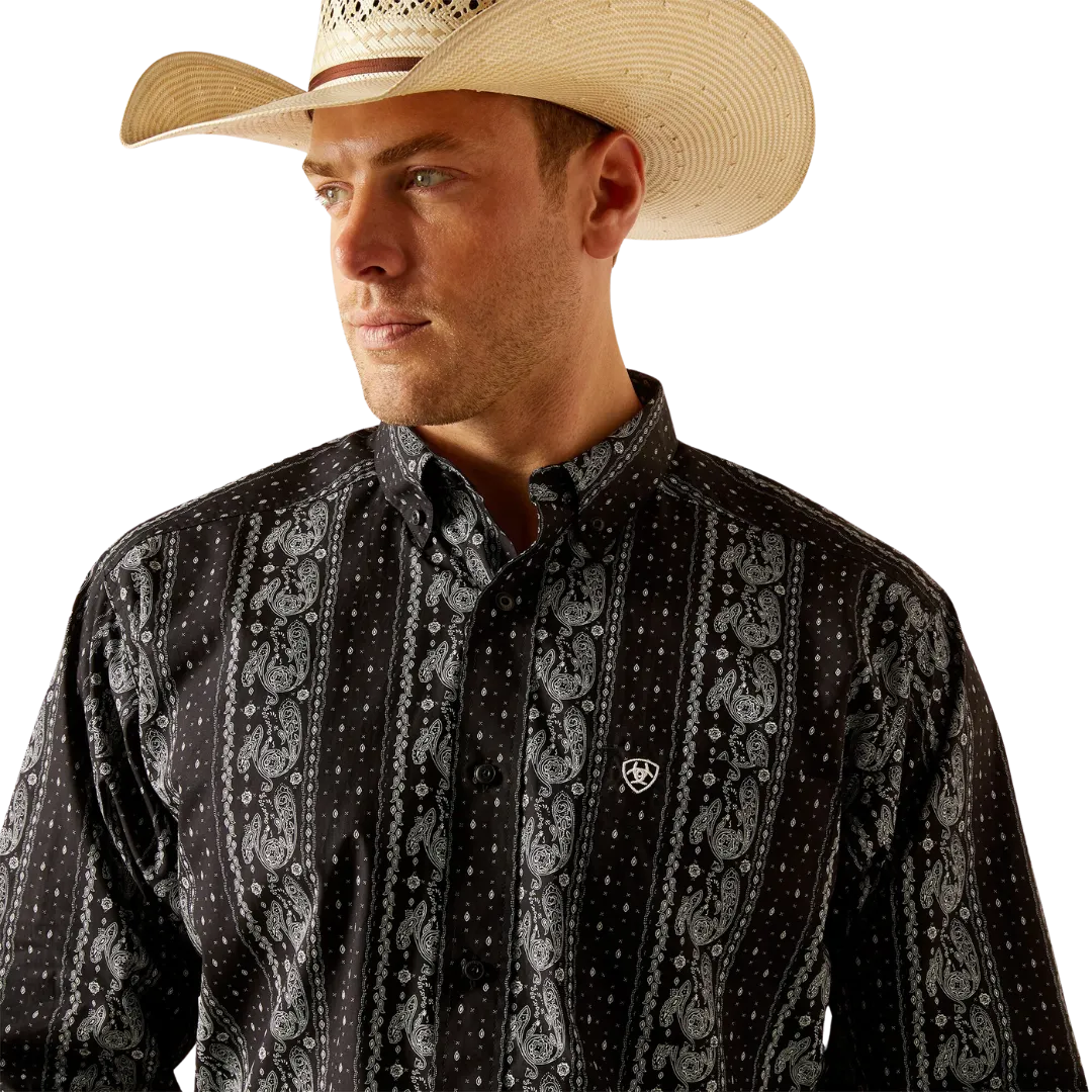 Ariat Men's Jared Paisley Classic Button Down Black Shirt