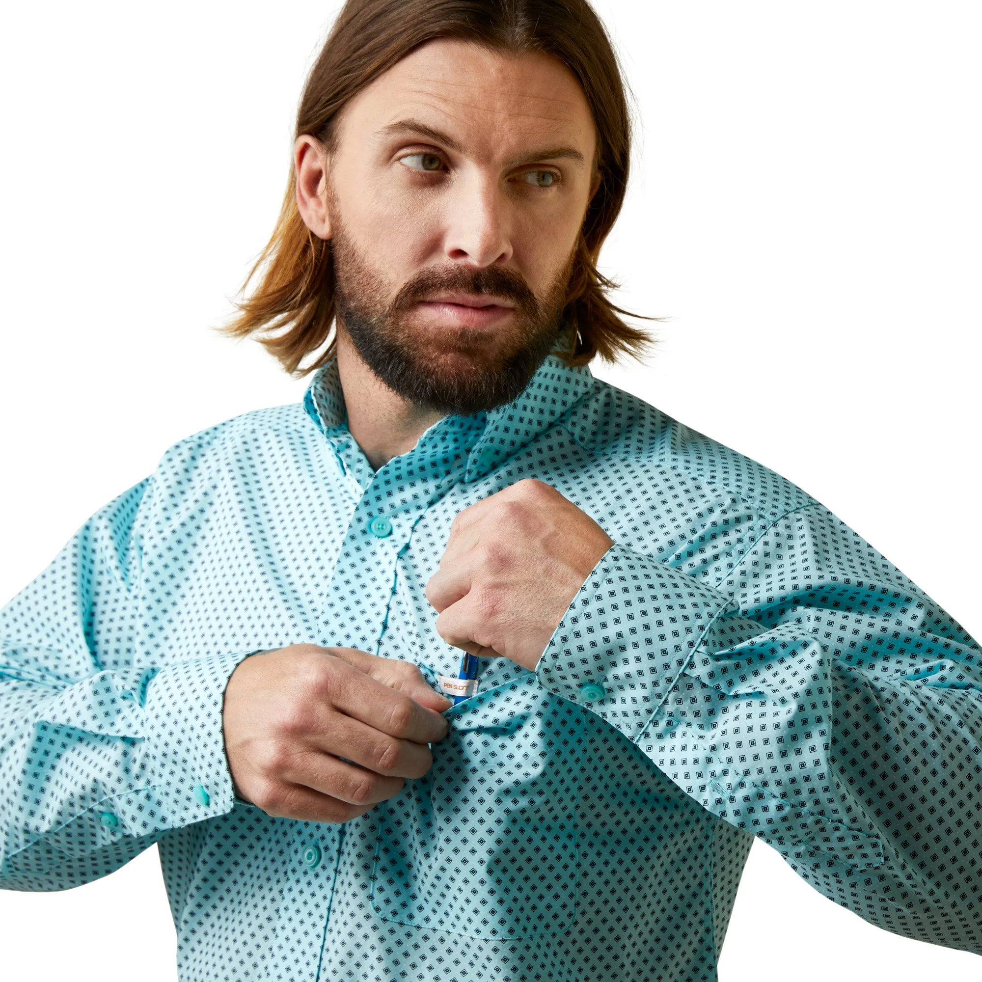 Ariat Men's Osburn turquoise Shirt Classic Fit