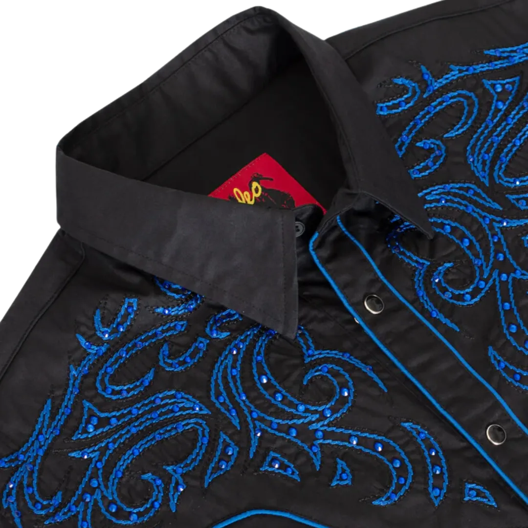Avalon Men's Western Cowboy Embroidery Shirt