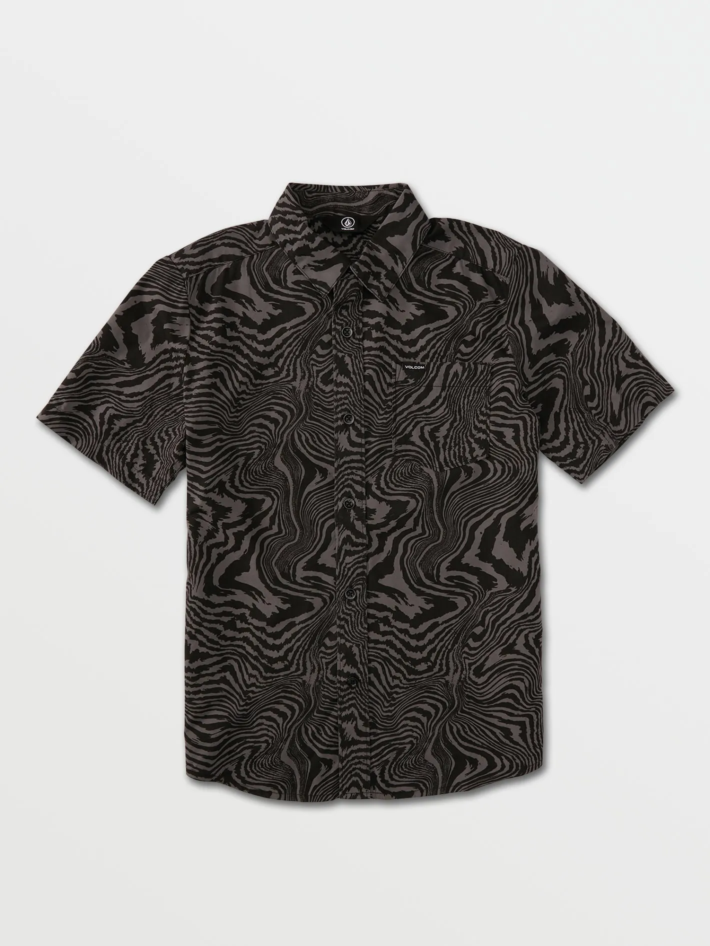 Big Boys Marbeled Zebra Short Sleeve Shirt - Black