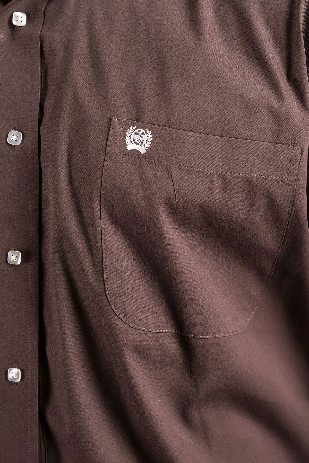 Cinch Men's Solid Brown Button-Down Shirt