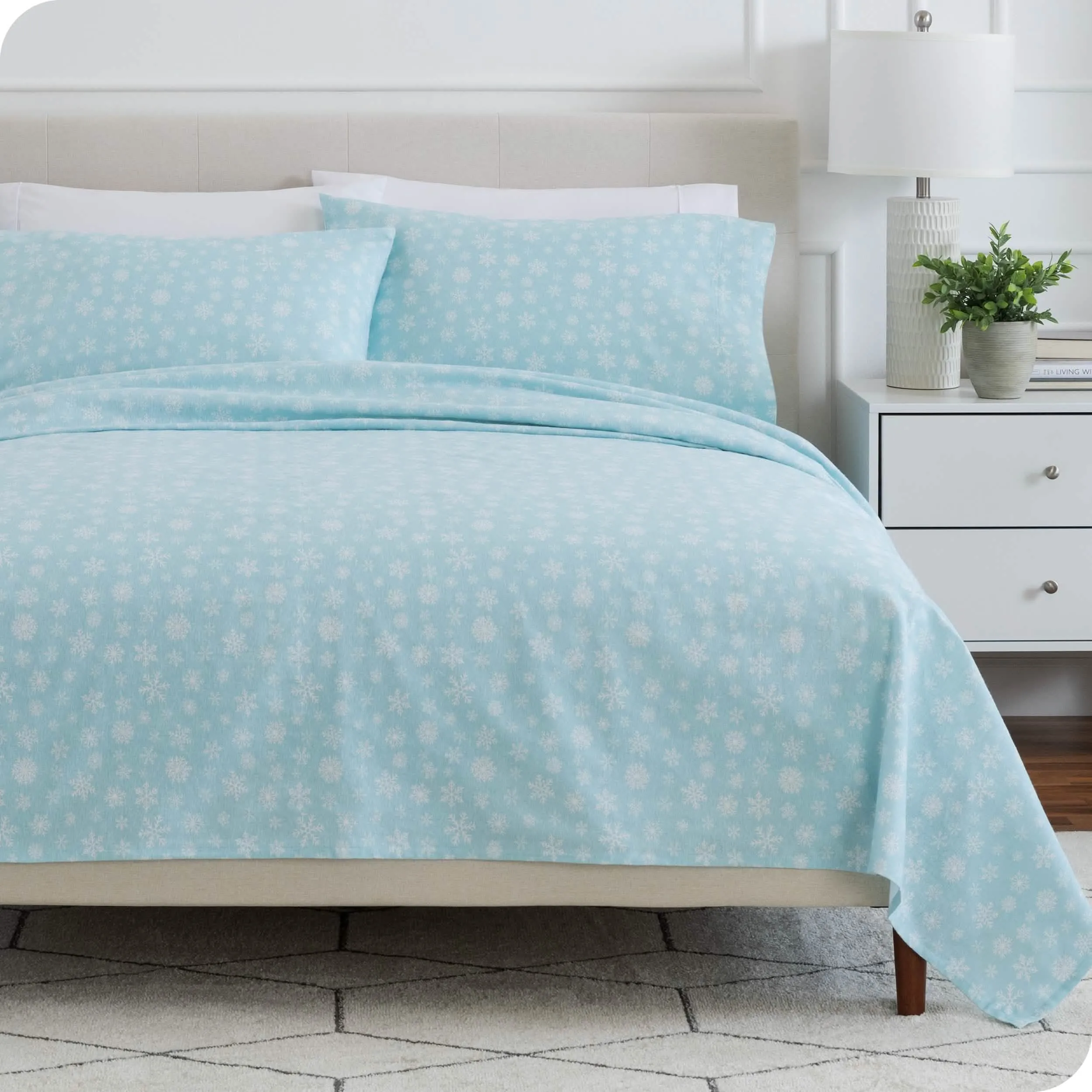 Cotton Flannel Sheet Set - Snowdrift