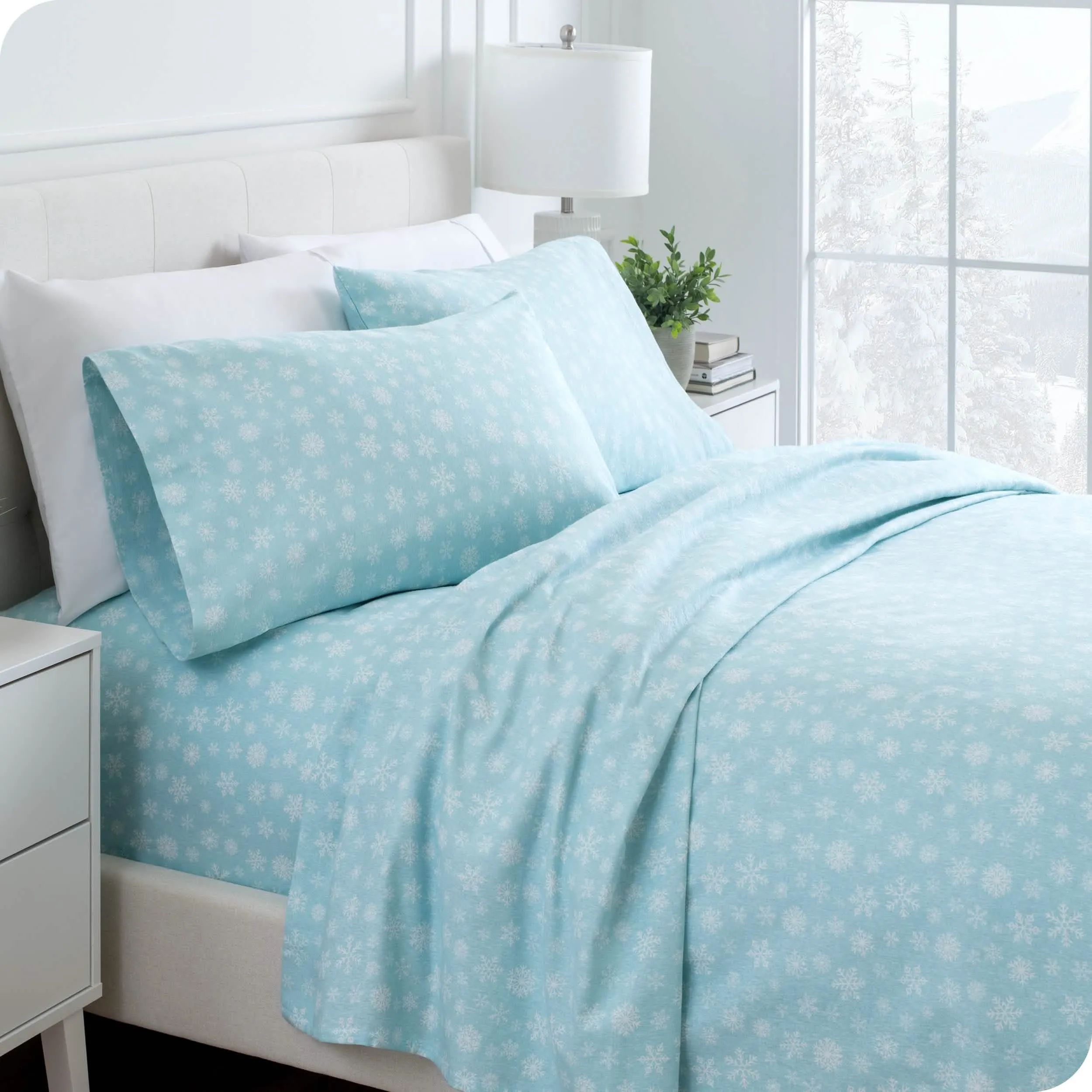 Cotton Flannel Sheet Set - Snowdrift