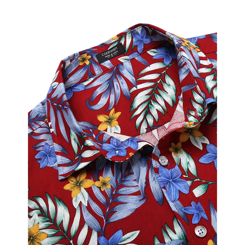 Cotton Linen Tropica Hawaiian Floral Shirts