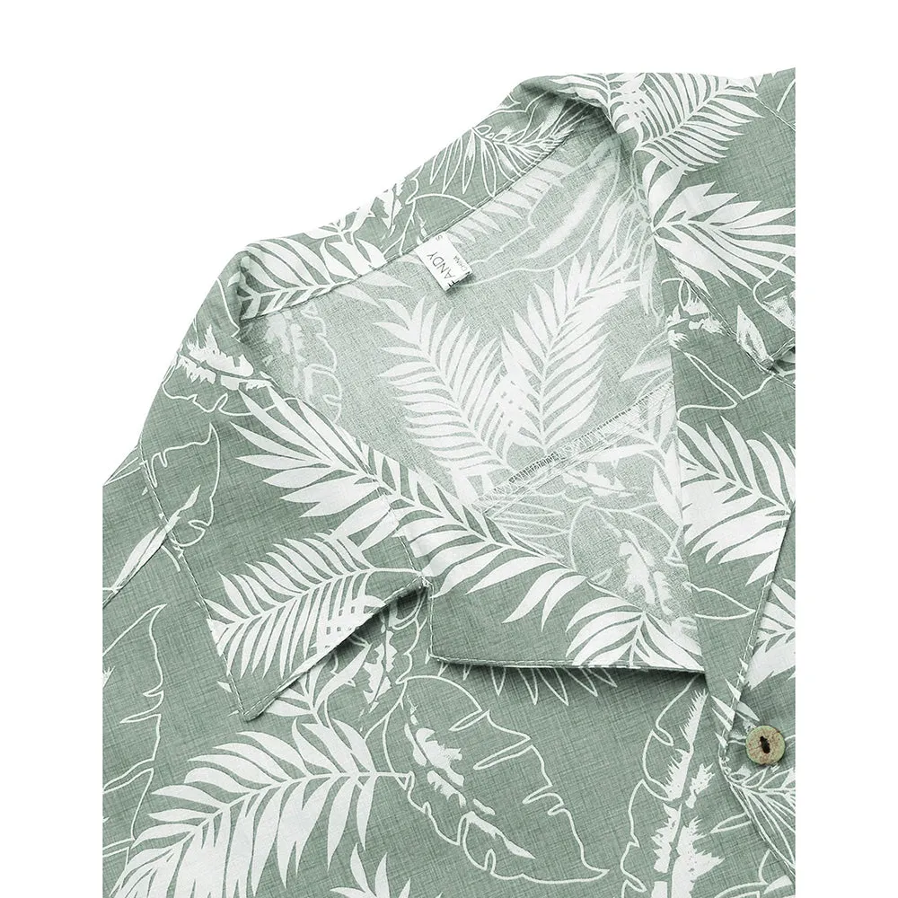 Cotton Linen Tropica Hawaiian Floral Shirts