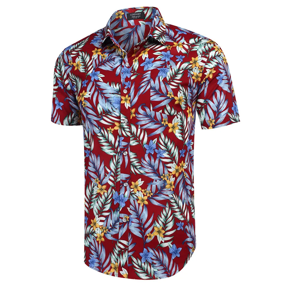 Cotton Linen Tropica Hawaiian Floral Shirts