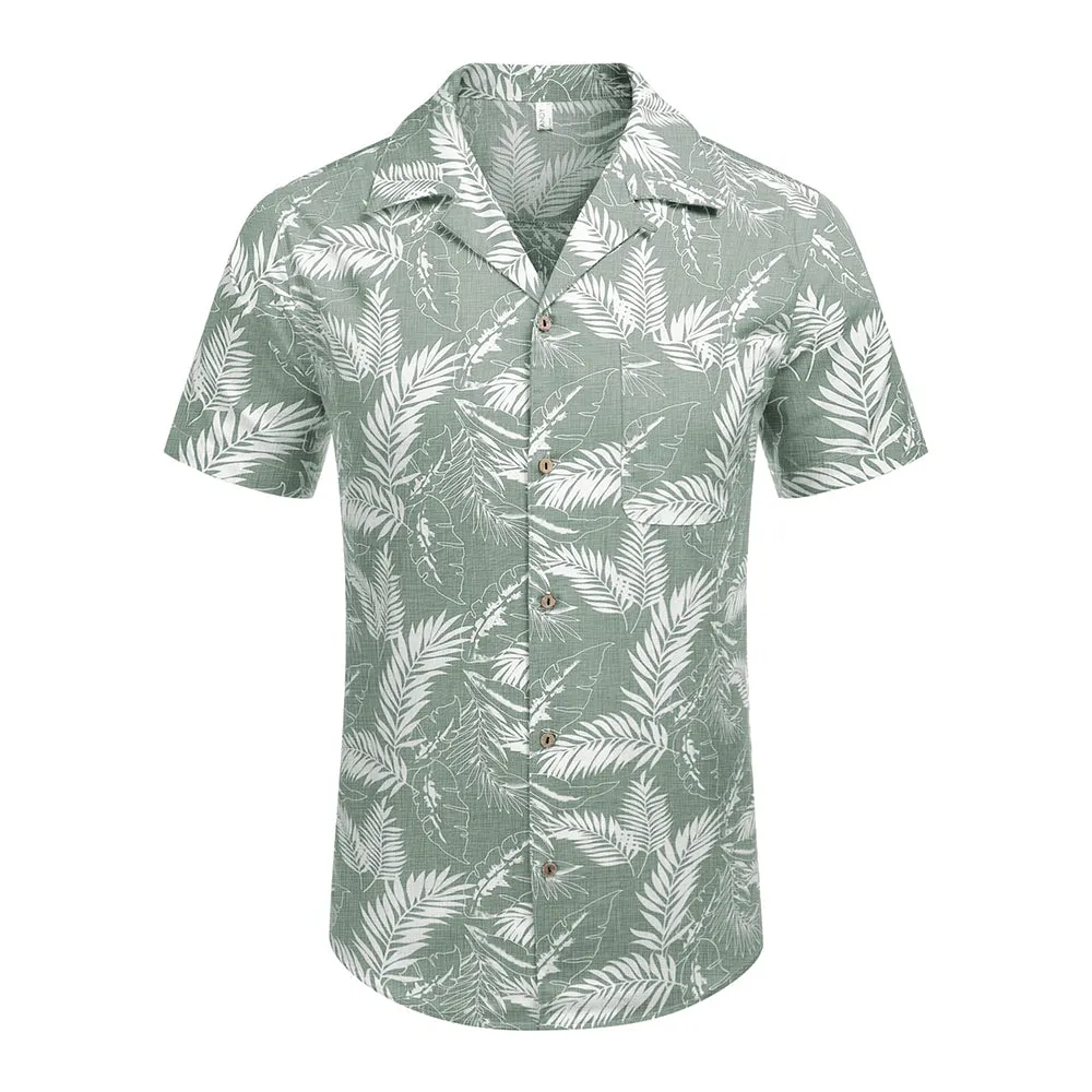 Cotton Linen Tropica Hawaiian Floral Shirts