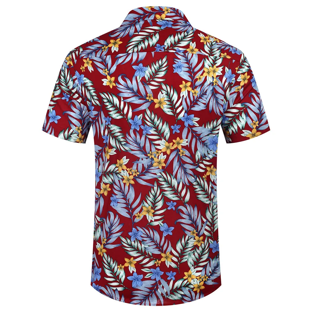 Cotton Linen Tropica Hawaiian Floral Shirts