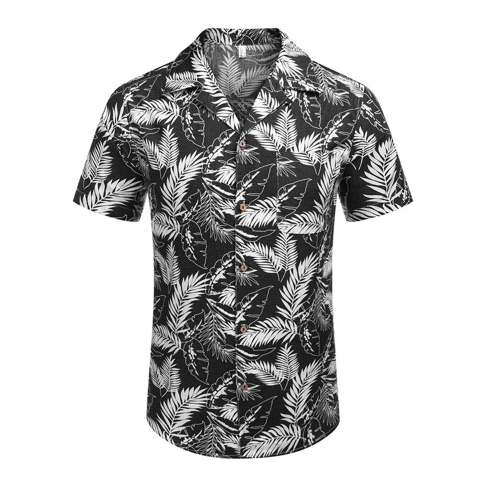 Cotton Linen Tropica Hawaiian Floral Shirts