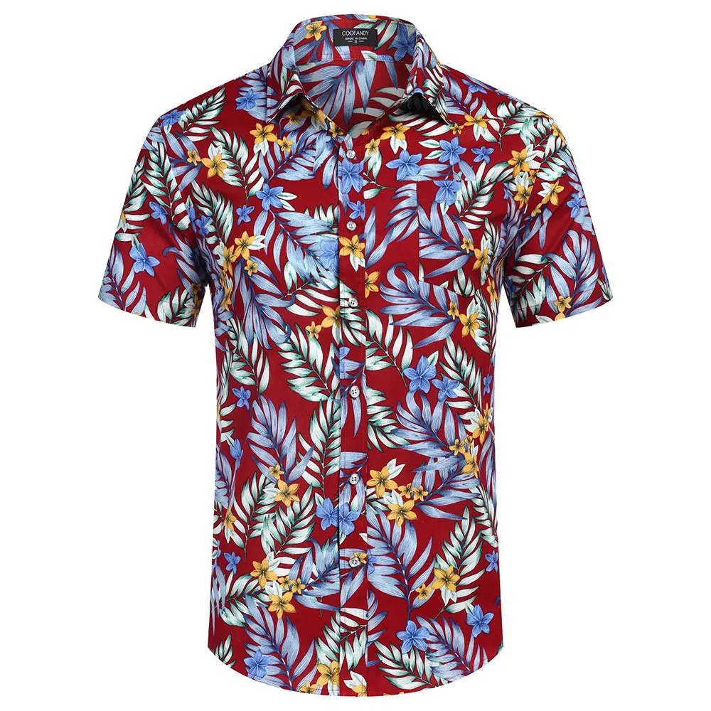 Cotton Linen Tropica Hawaiian Floral Shirts