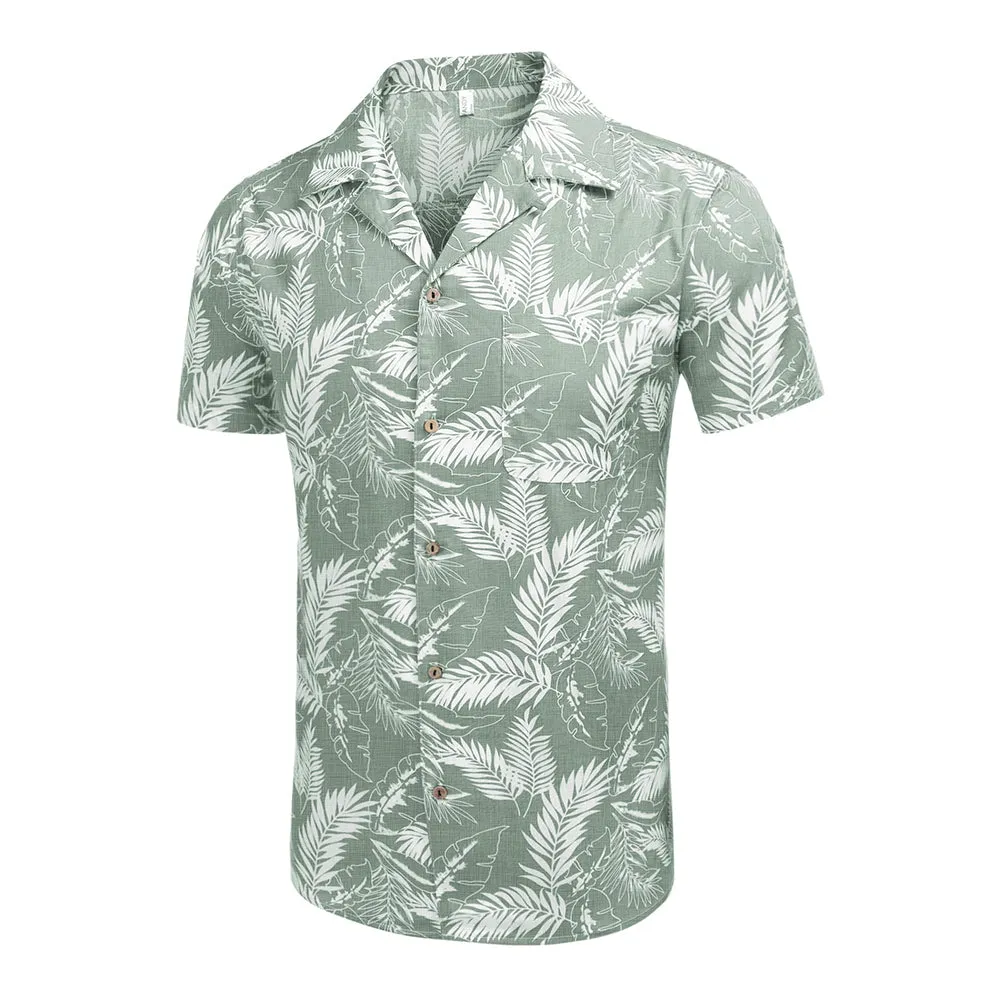 Cotton Linen Tropica Hawaiian Floral Shirts