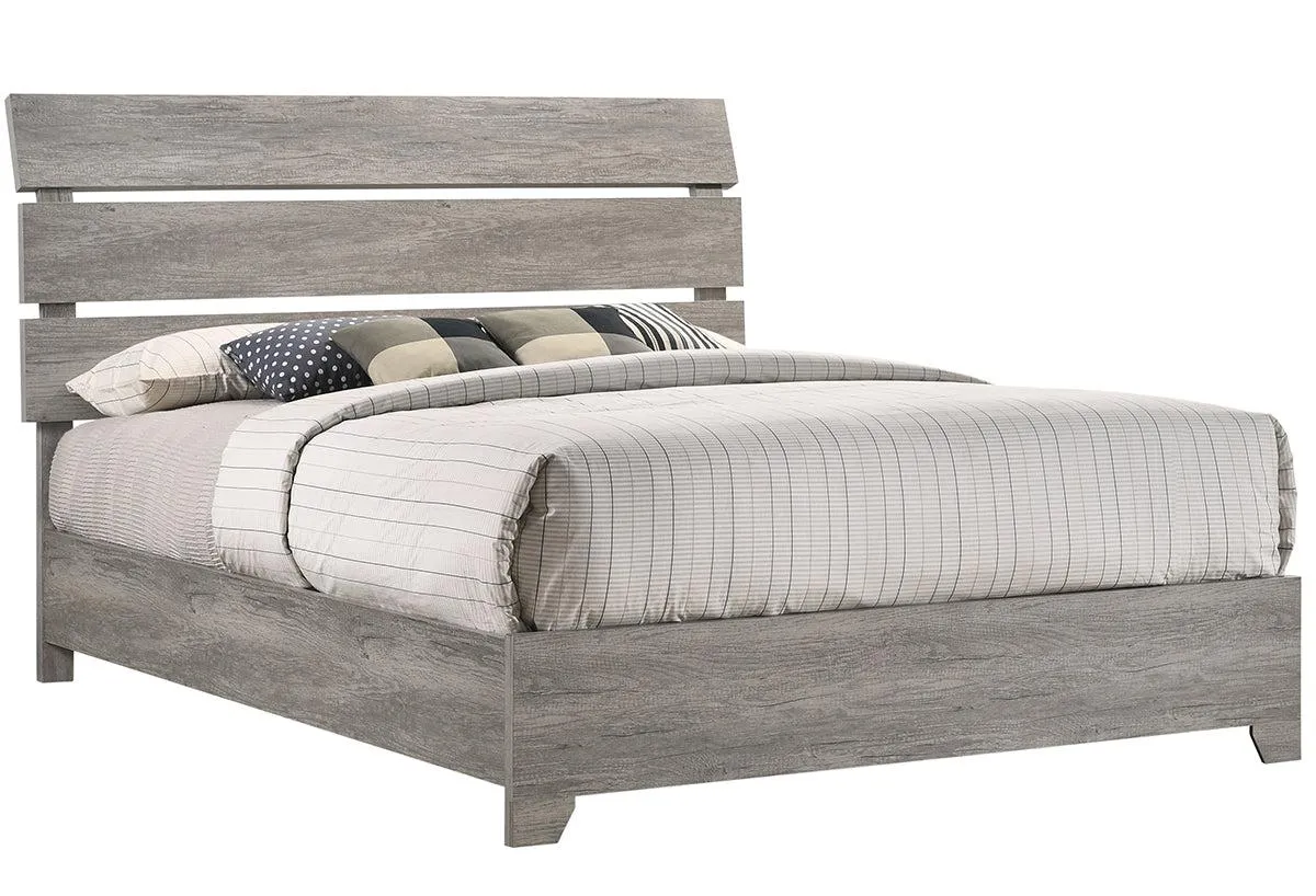 Crown Mark Tundra King Panel Bed in Gray B5520-K