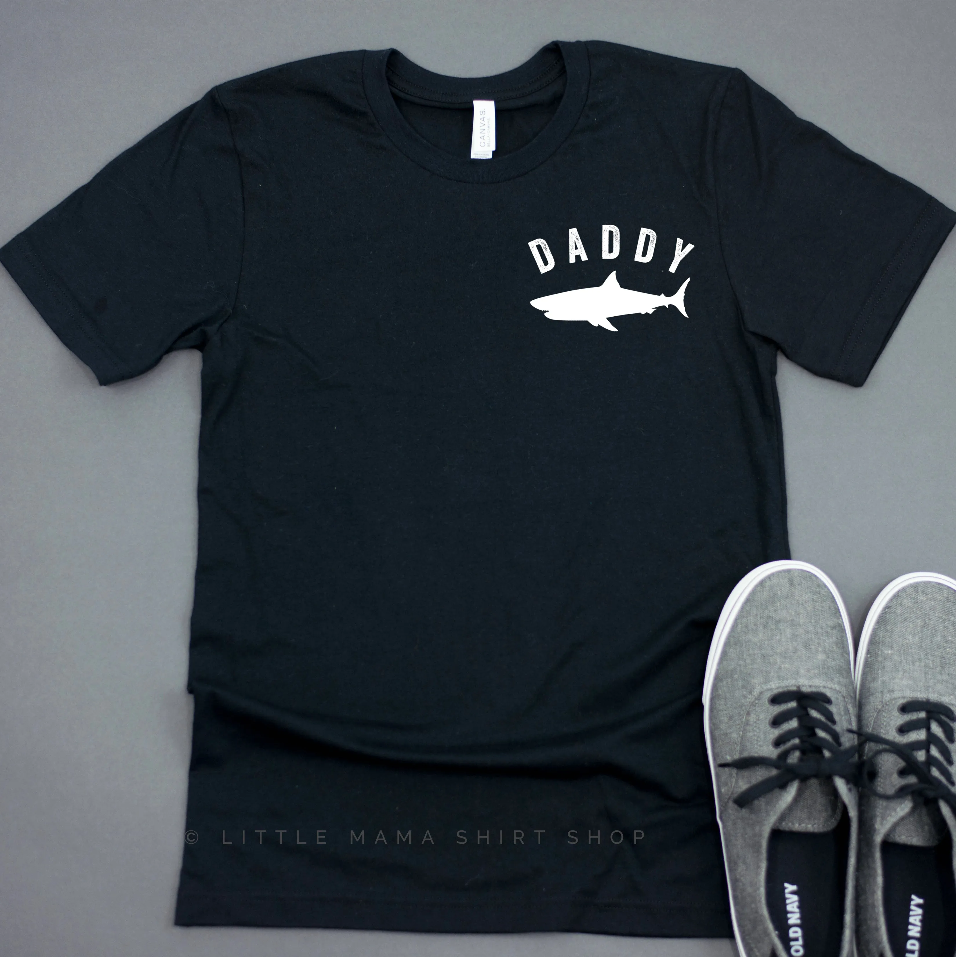 Daddy Shark   Little Shark - Set of 2 Black Shirts