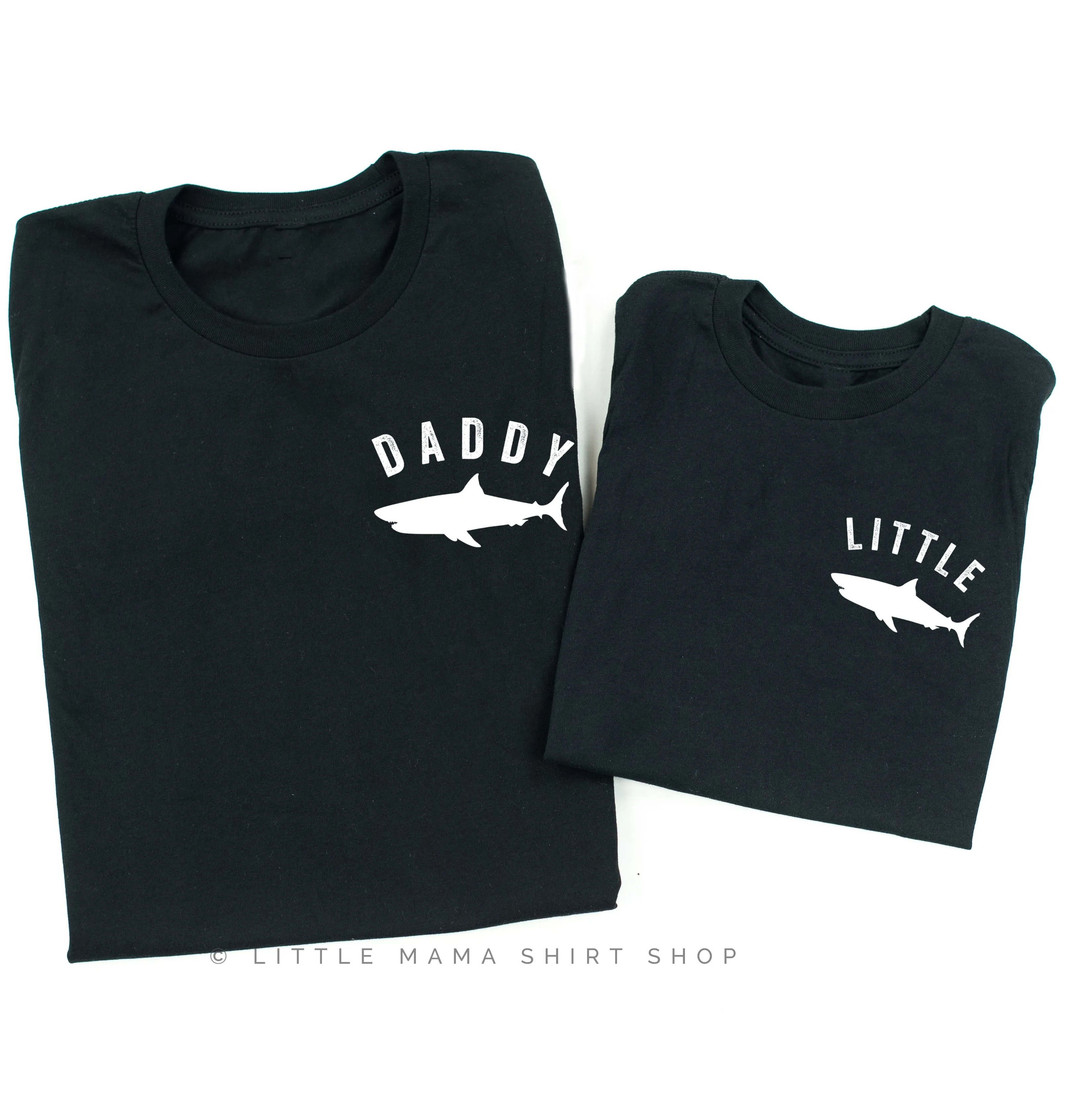 Daddy Shark   Little Shark - Set of 2 Black Shirts
