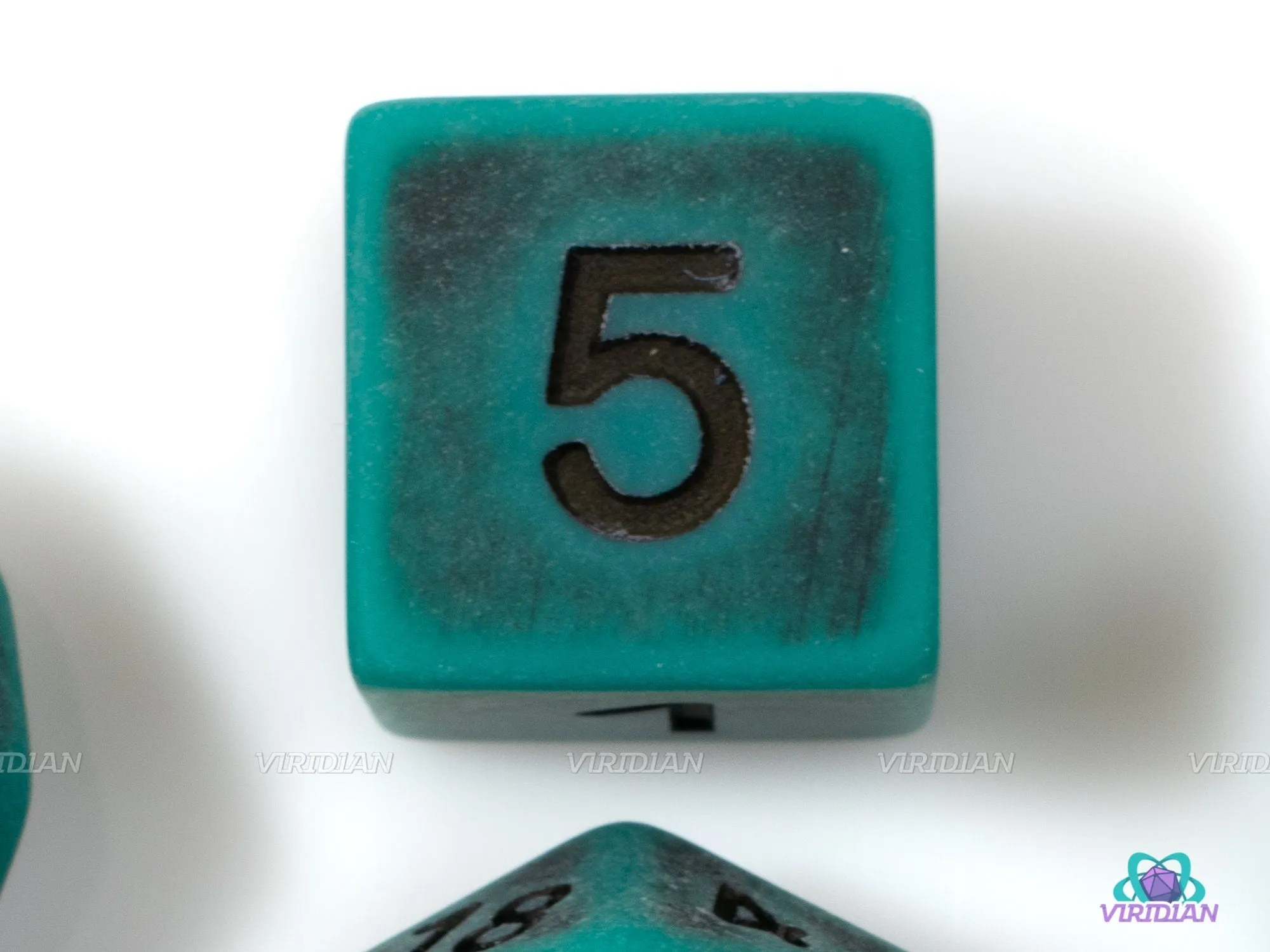 Forest Guardian | Green and Black Worn Acrylic Dice Set (7) | Dungeons and Dragons (DnD)
