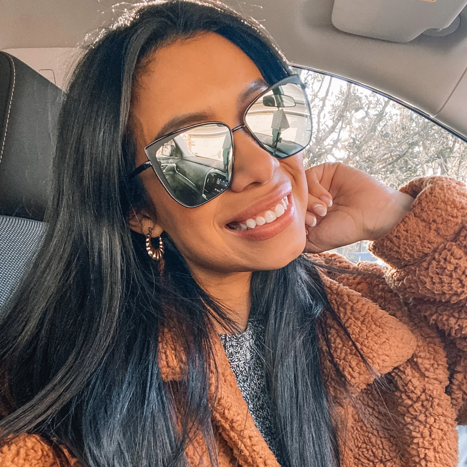 GRACE - MATTE BLACK   GREY MIRROR SUNGLASSES