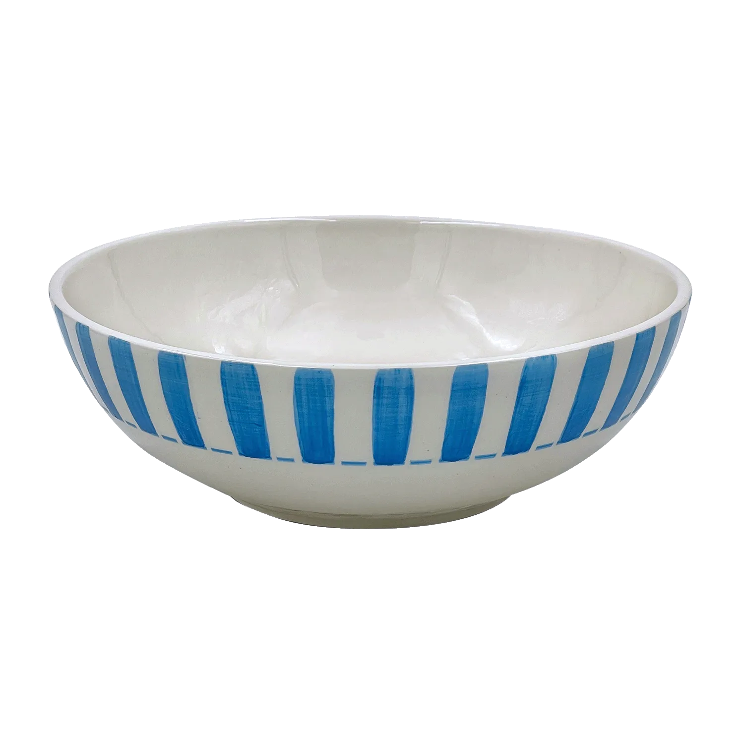 Large Light Blue Stripes Bowl