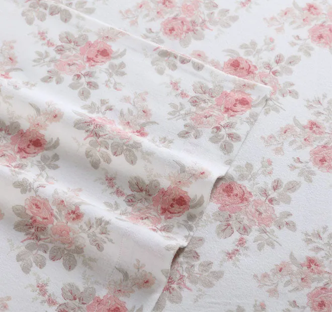 Lisalee Printed Flannelette Cotton Sheet Set Range Pink