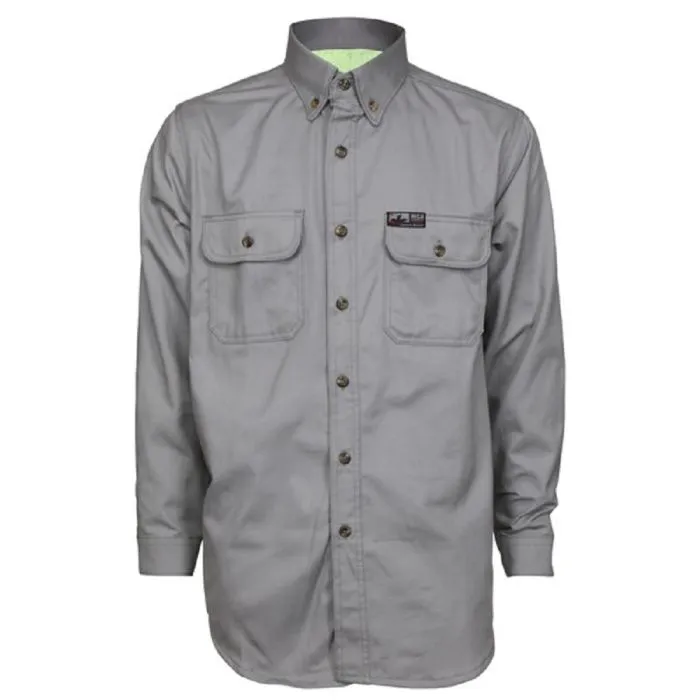 MCR Safety Summit Breeze SBS2001 Flame Resistant Long Sleeve Cotton Shirt, Gray, 1 Each