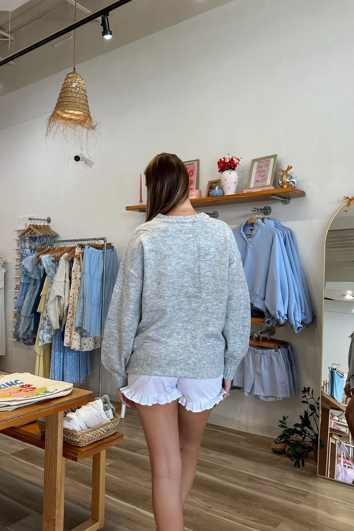 Noah Mock Neck Sweater in Gray | Restocked