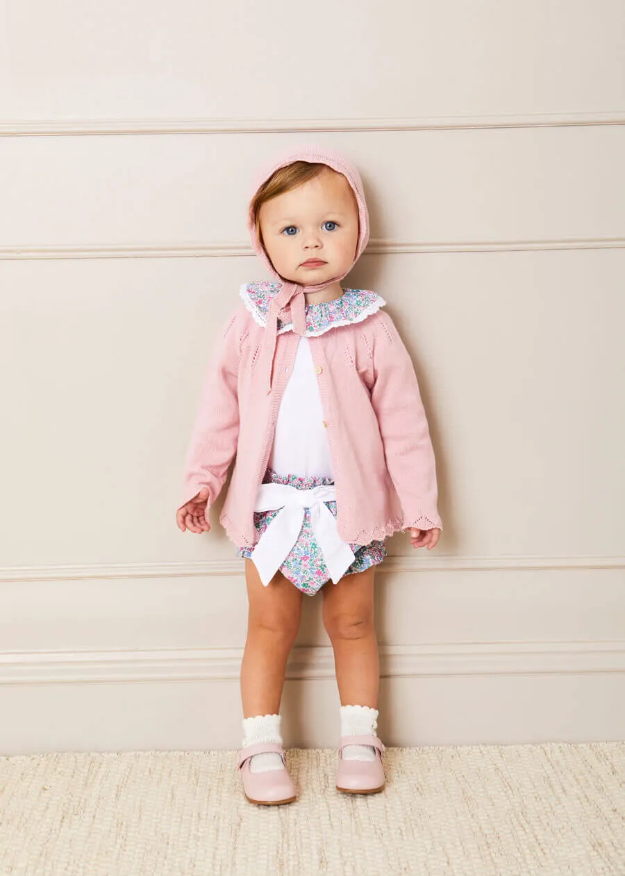 Openwork Detail Light Cardigan in Pink (6mths-10yrs)