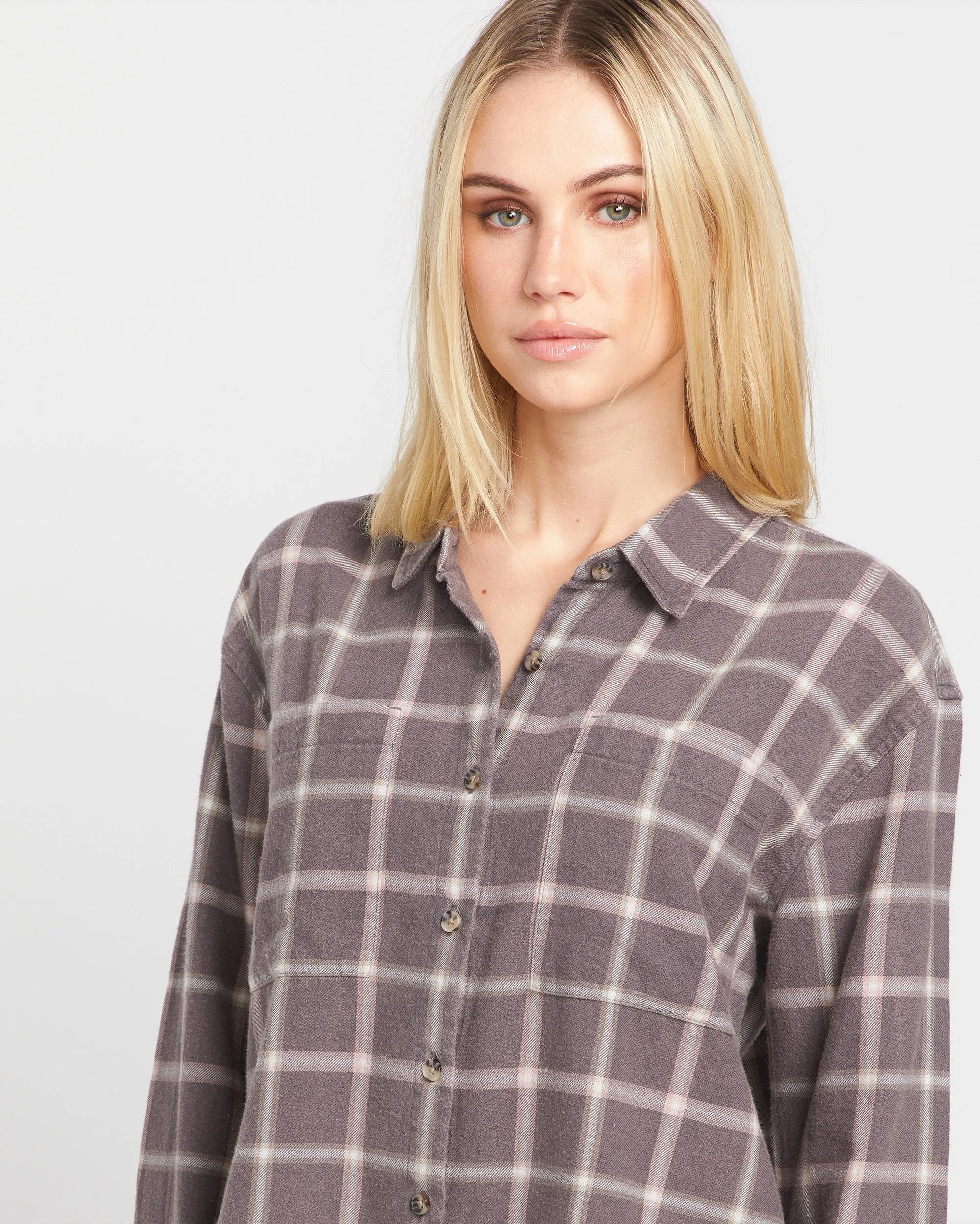 Plaid To Meet U 2 Long Sleeve Shirt - Dark Grey