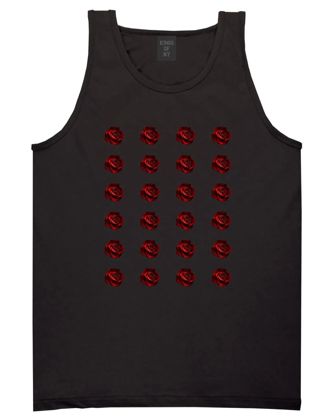 Red Rose Pattern Tank Top Shirt
