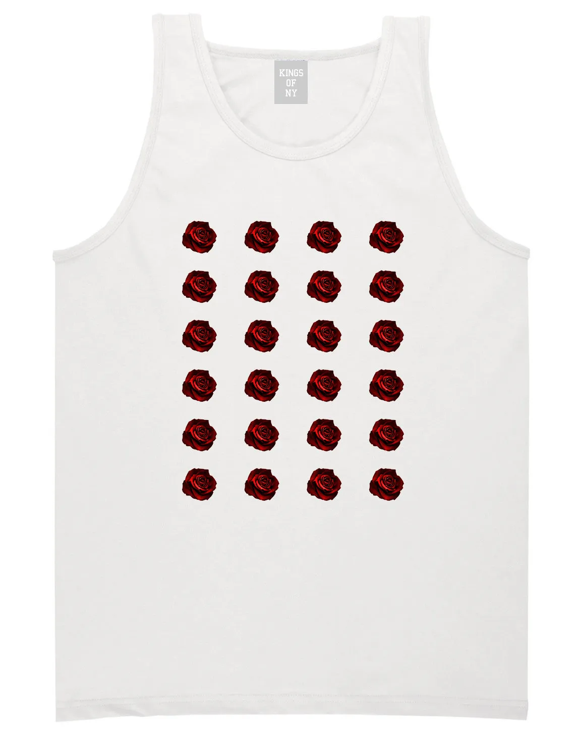 Red Rose Pattern Tank Top Shirt