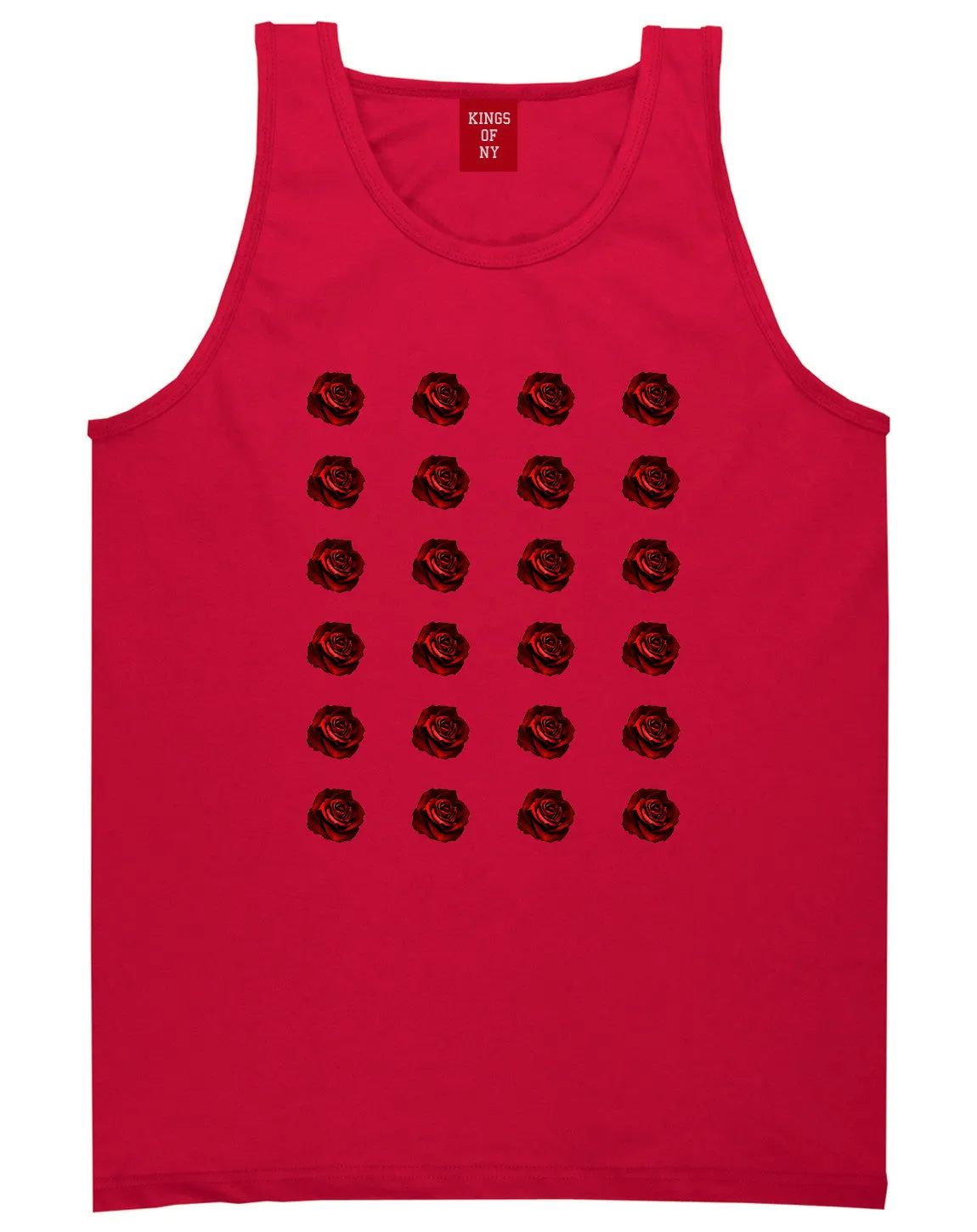 Red Rose Pattern Tank Top Shirt