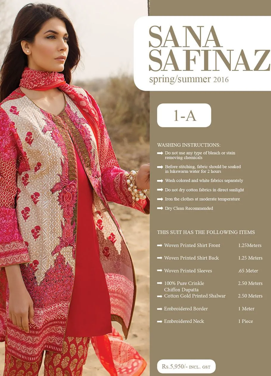 Sana Safinaz Spring/Summer Lawn Collection 2016 – 01A