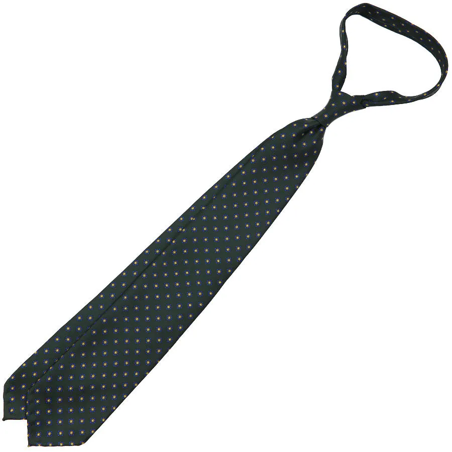 Shibumi-Flower Printed Silk Tie - Madder Green - Hand-Rolled